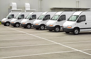 white commercial vans